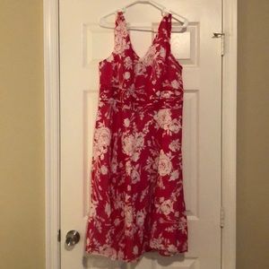 Pink and white flower dress Size 16